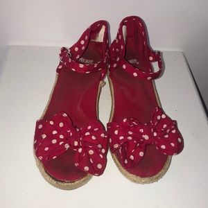 Gymboree Red and White pokadot platforms
